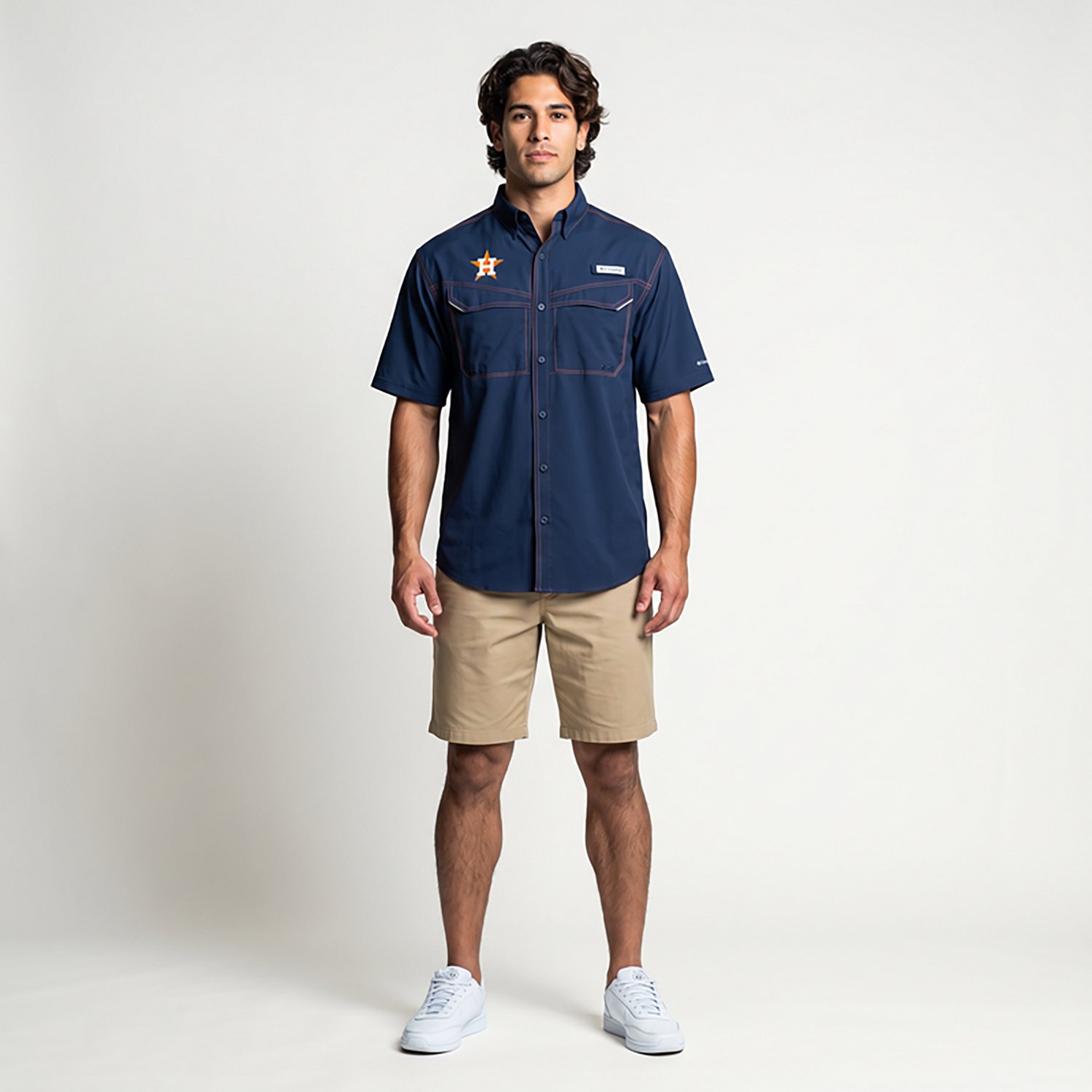 Columbia Sportswear Men's Houston Astros PFG Low Drag Button Down Shirt