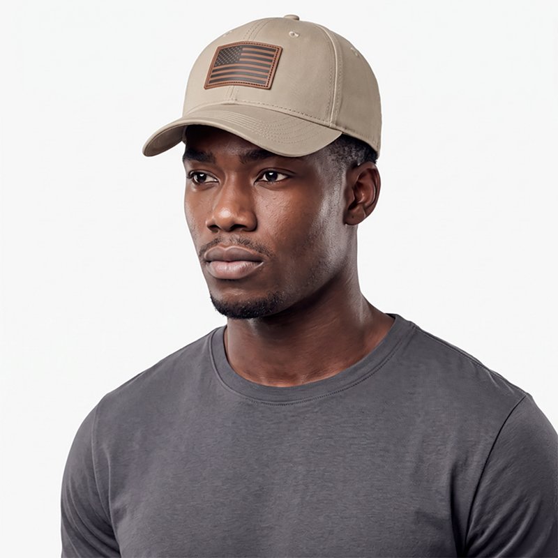 Academy Sports + Outdoors Men's Faux Leather Flag Cap