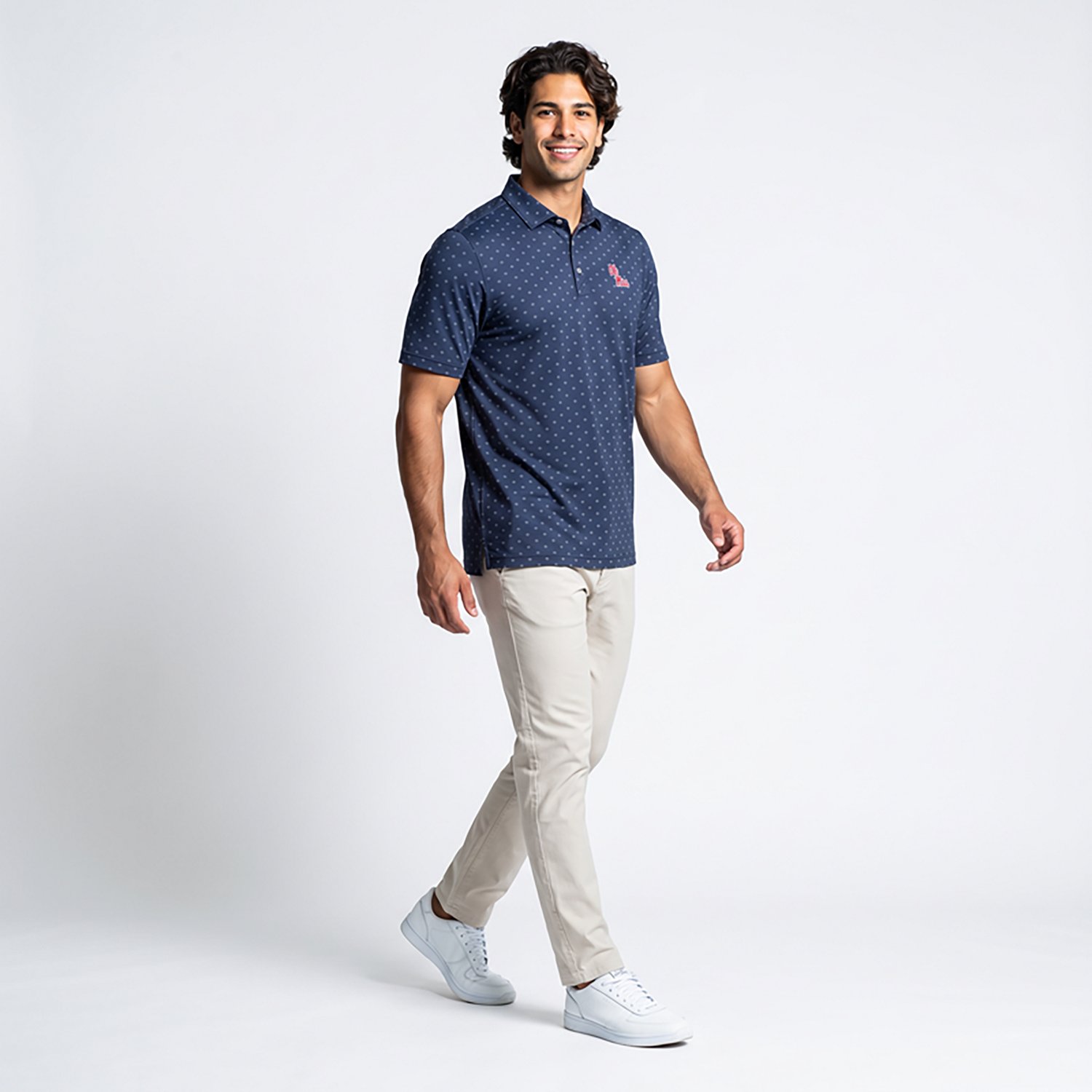 Cutter  Buck Ole Miss Rebels Virtue Eco Pique Tile Print Polo - view number 2
