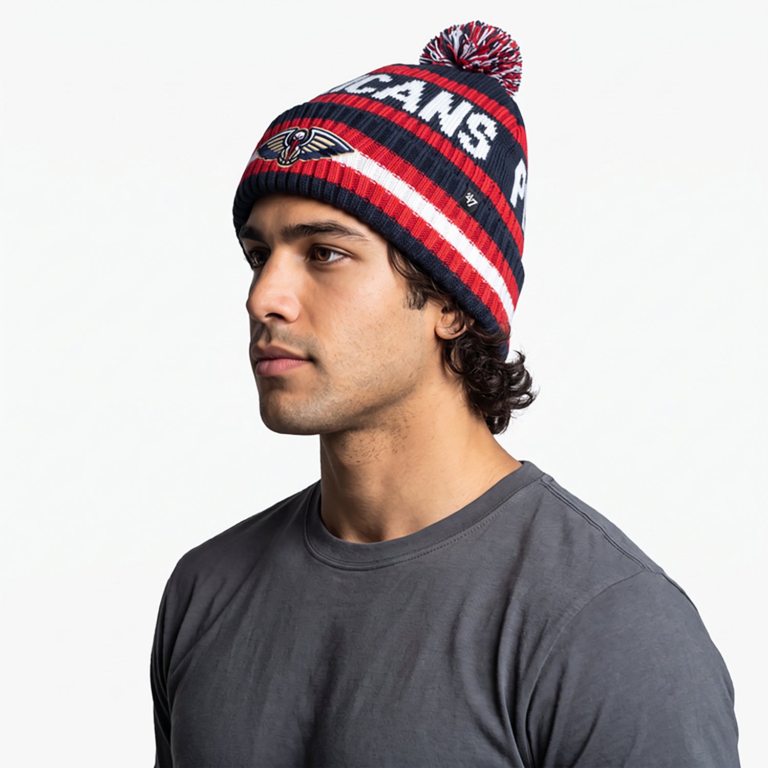 '47 New Orleans Pelicans Bering Cuffed Knit Hat with Pom
