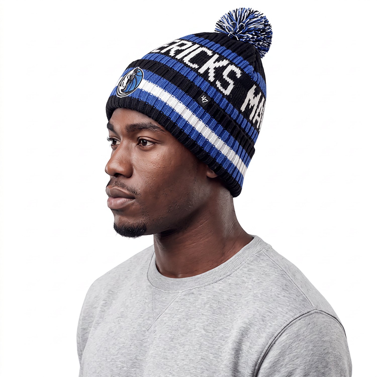 '47 Dallas Mavericks Bering Cuffed Knit Hat with Pom