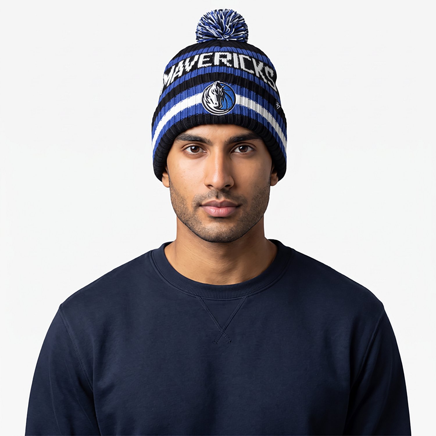 '47 Dallas Mavericks Bering Cuffed Knit Hat with Pom - view number 2