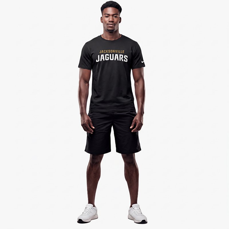 Nike Men's Black Jacksonville Jaguars Primetime Wordmark Essential T-Shirt - Black