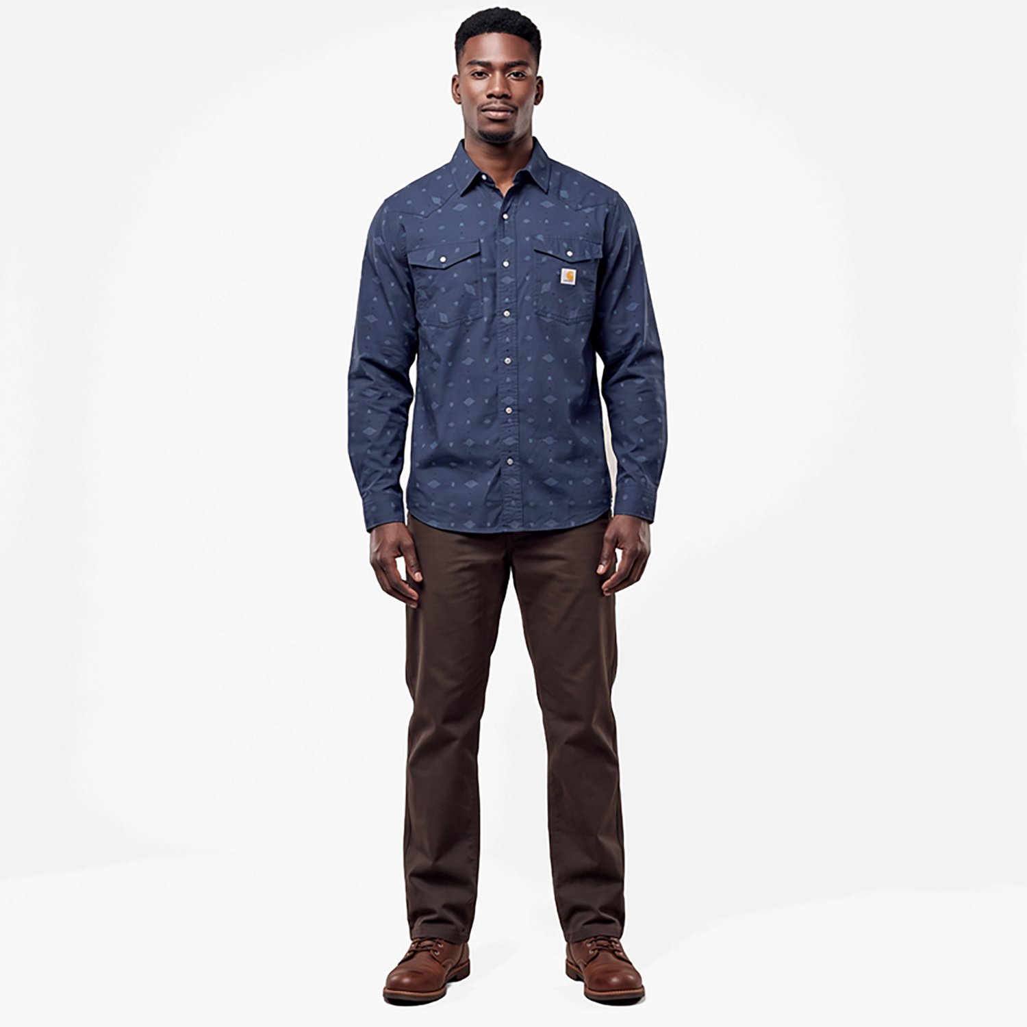 Carhartt Men's Montana Rugged Flex™ Relaxed Fit Lightweight Long-Sleeve Snap-Front Plaid Shirt
