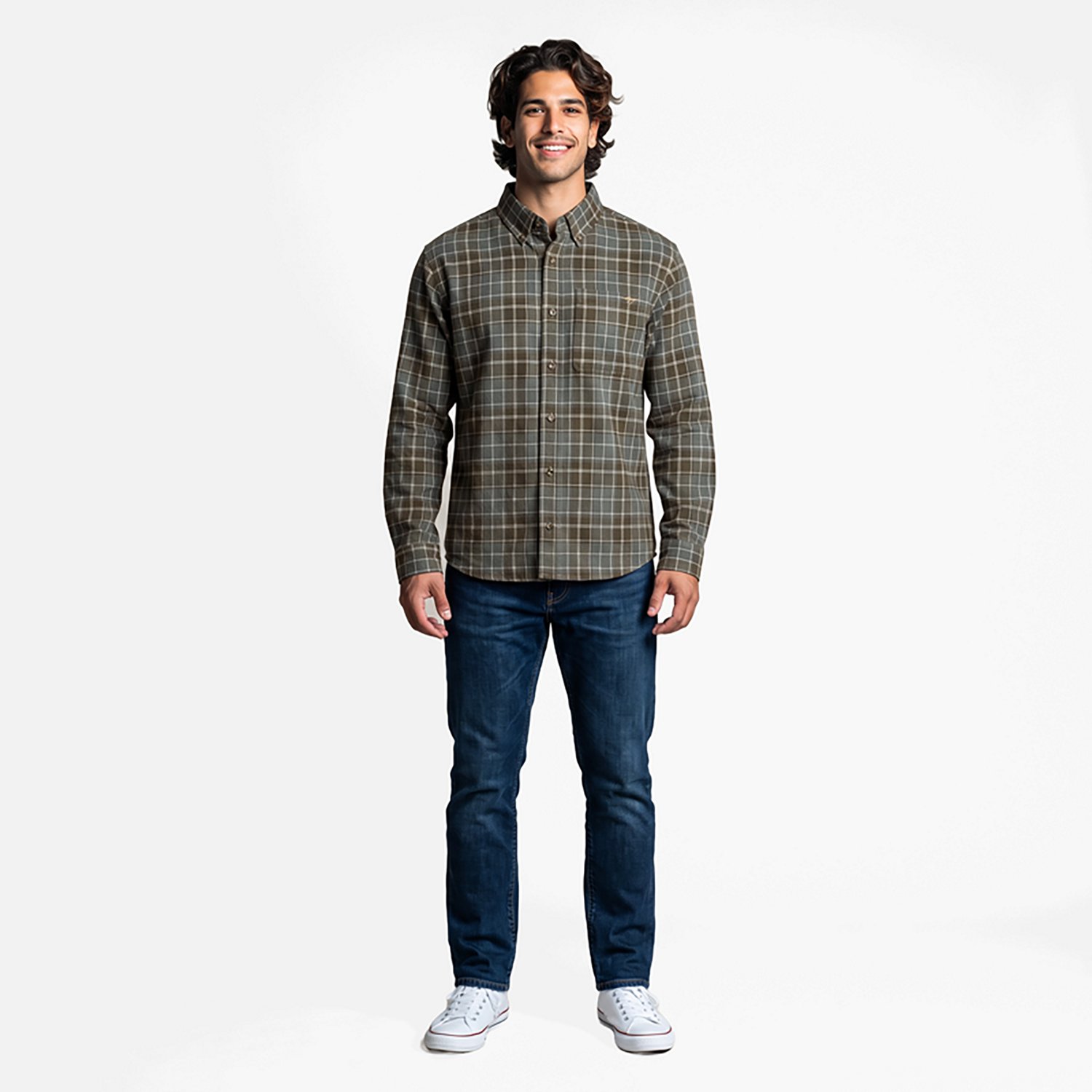 Drake Men's Midwale Corduroy Plaid Long Sleeve Button Down Shirt