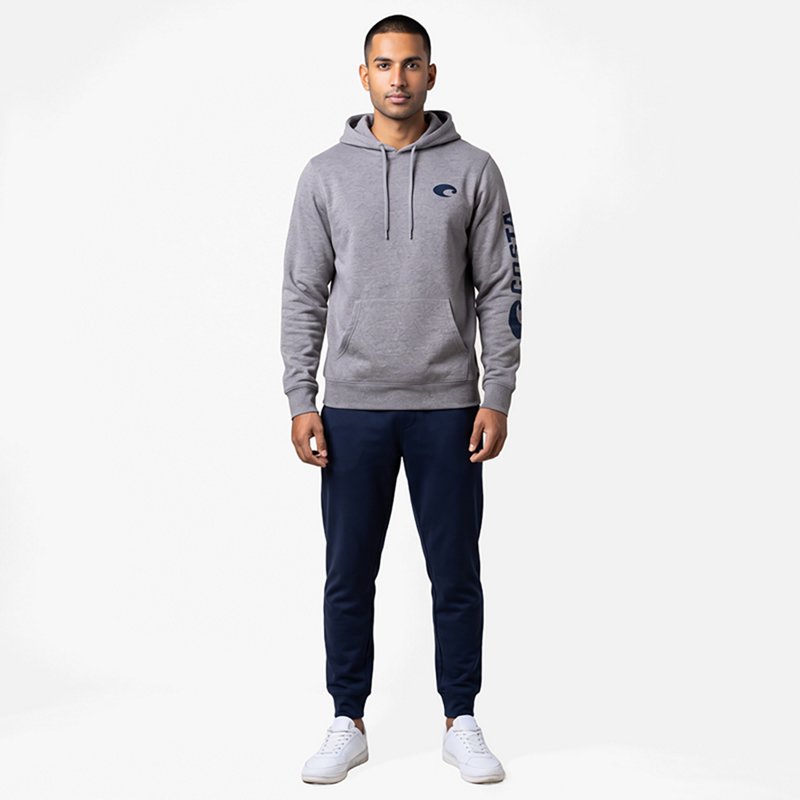 Costa Del Mar Lifestyle Core Fleece Hoody Sweatshirt Mens Heather Gray FQA400955-25T, XXL