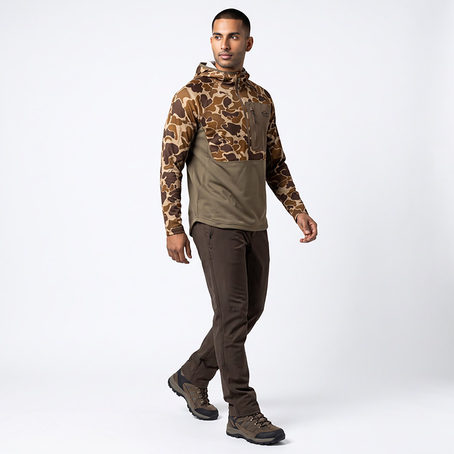 Drake Men's EST Performance 1/2 Zip Camo Hoodie - view number 3