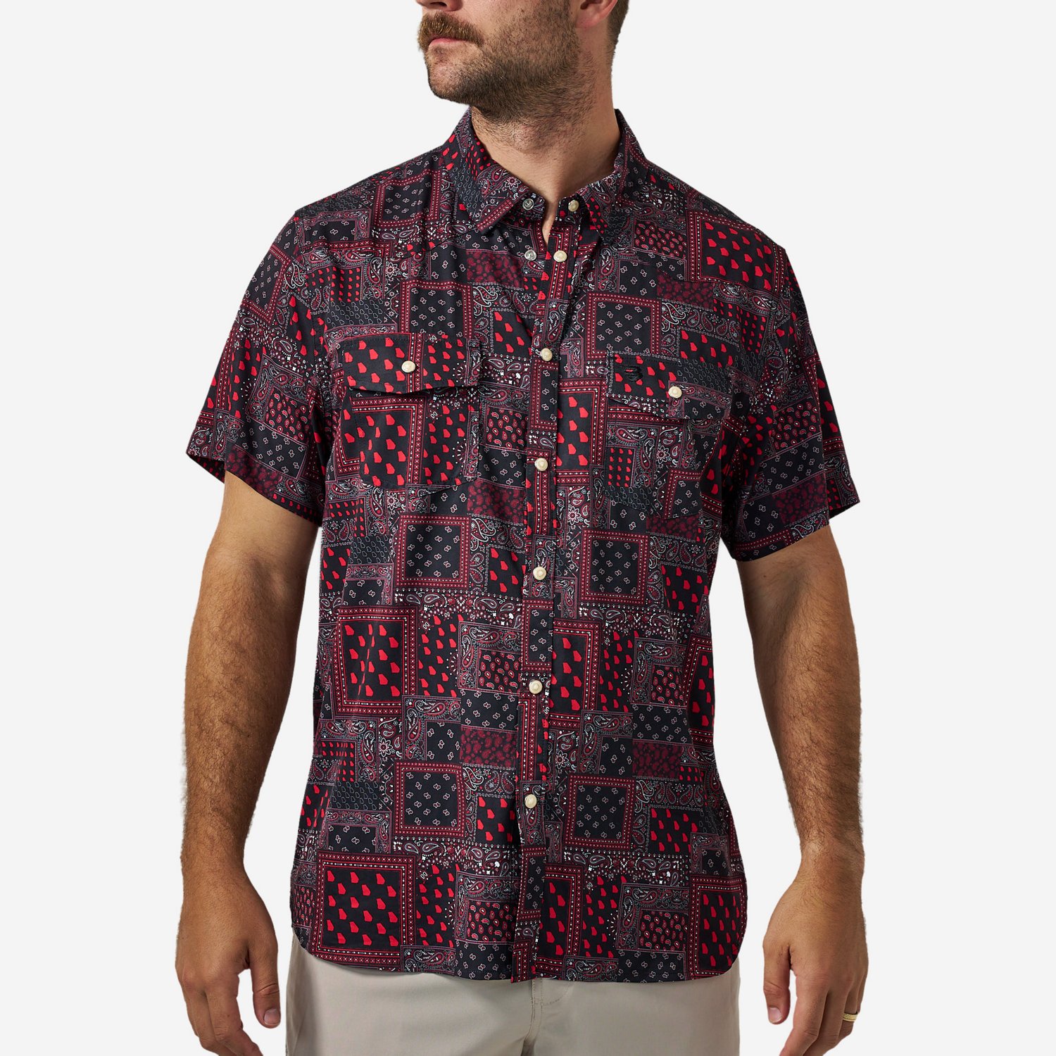 Burlebo Men's Georgia Performance Short Sleeve Western Shirt