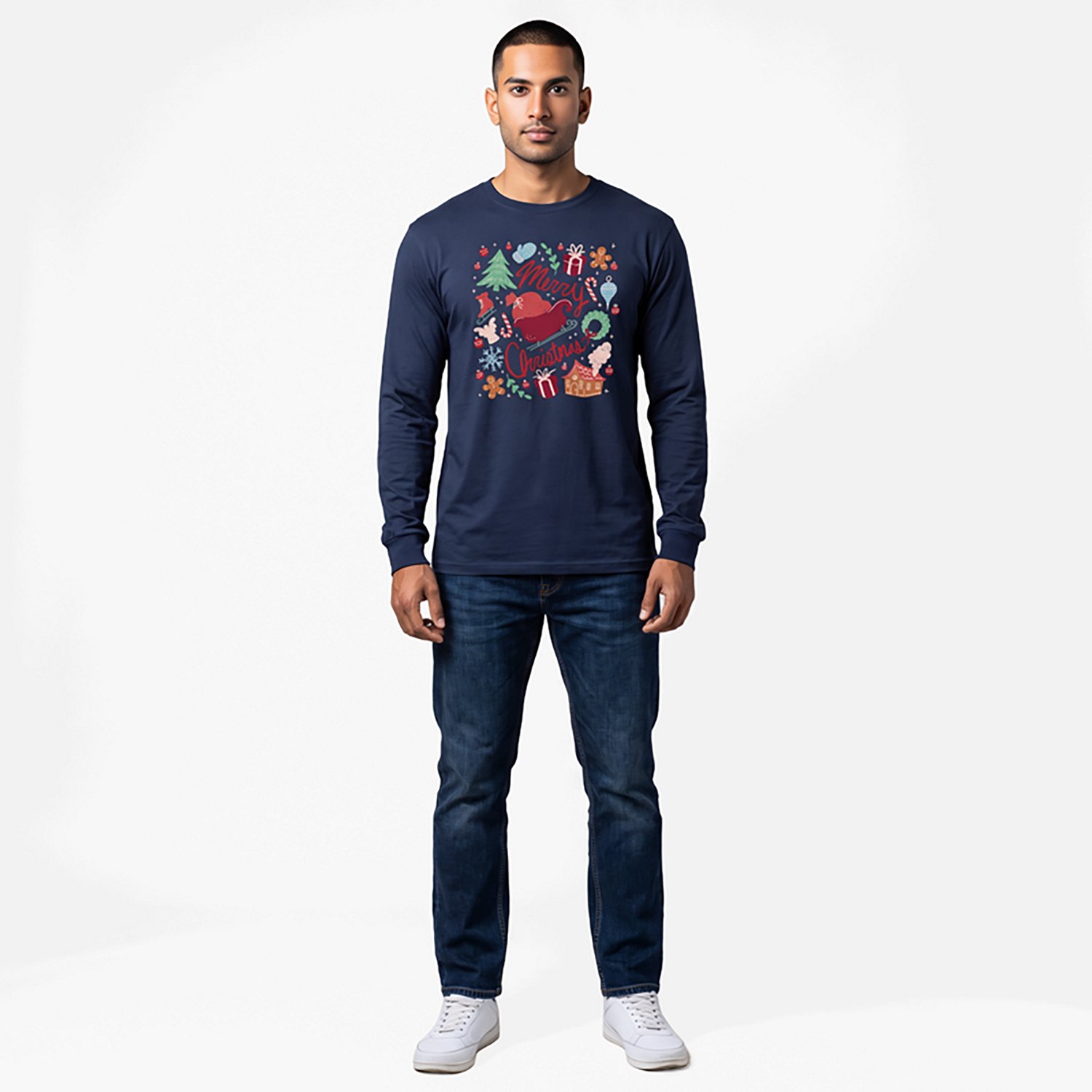 St. Jude Children's Hospital Men's Merry Christmas Elements Long Sleeve T-shirt