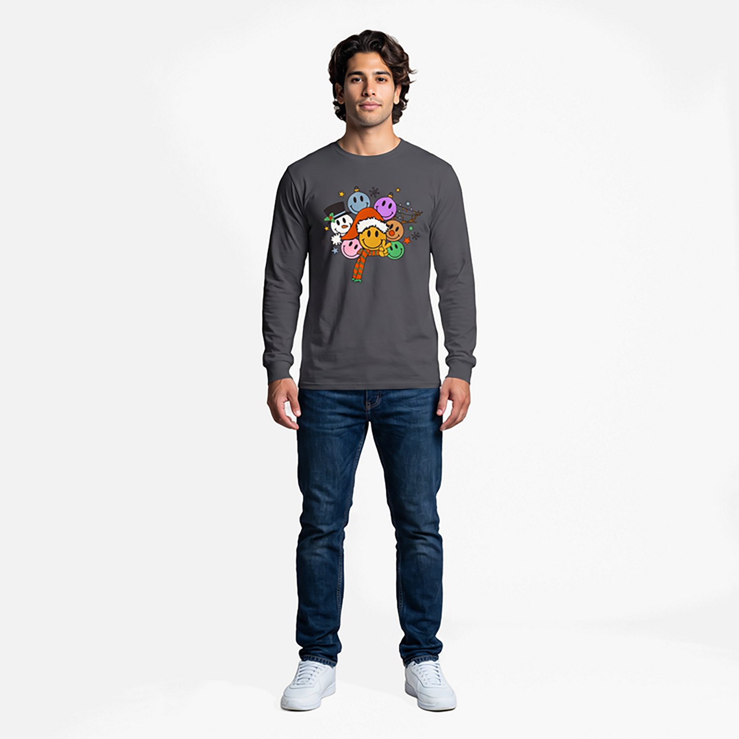 St. Jude's Children's Hospital Adults' Holiday Smileys Long Sleeve T-shirt