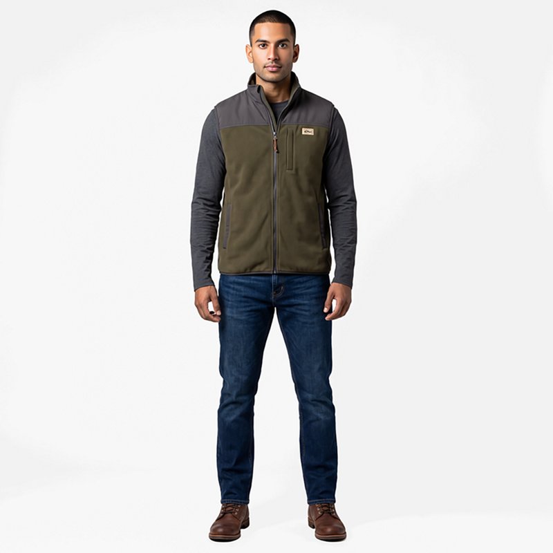 DRAKE Camp Fleece Vest Forest Night Olive Medium (DS0126-FNO-2)