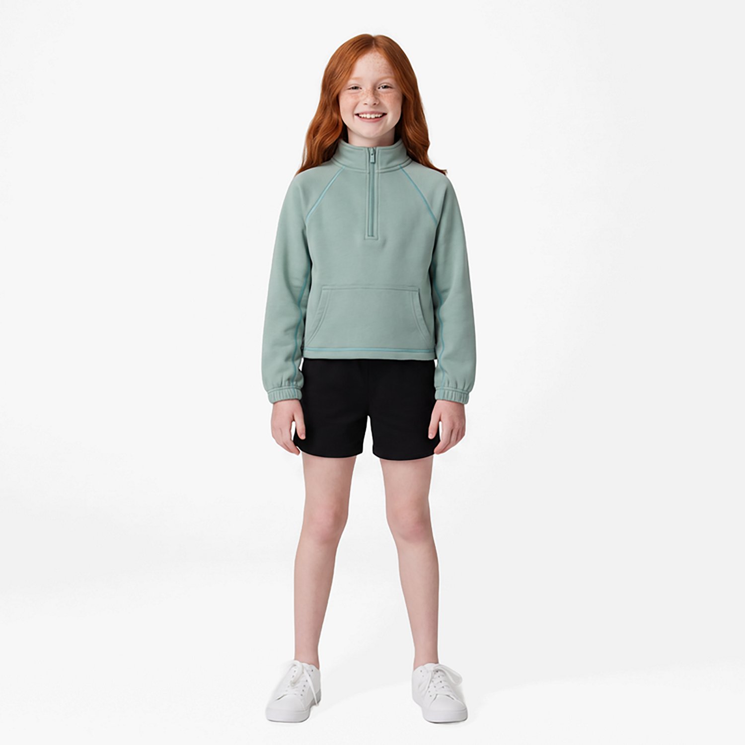 Jadelynn Brooke Girls' 365 Stitched Fleece 1/4 Zip Pullover