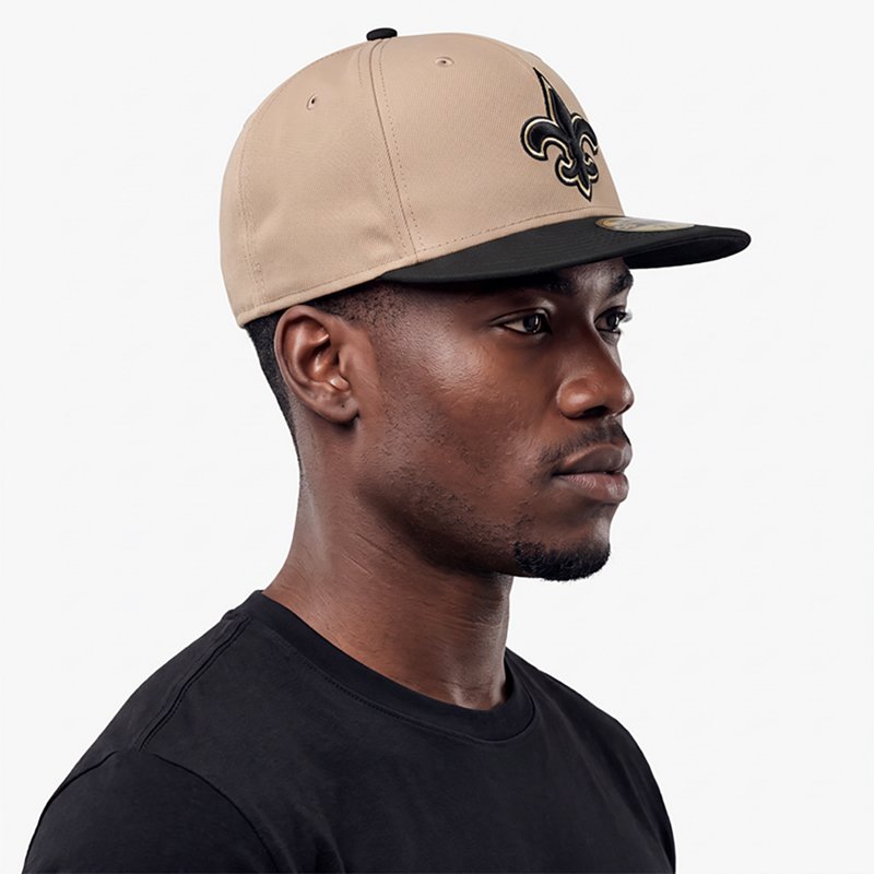 Men's New Era Tan New Orleans Saints   Logo Main 59FIFTY Fitted Hat