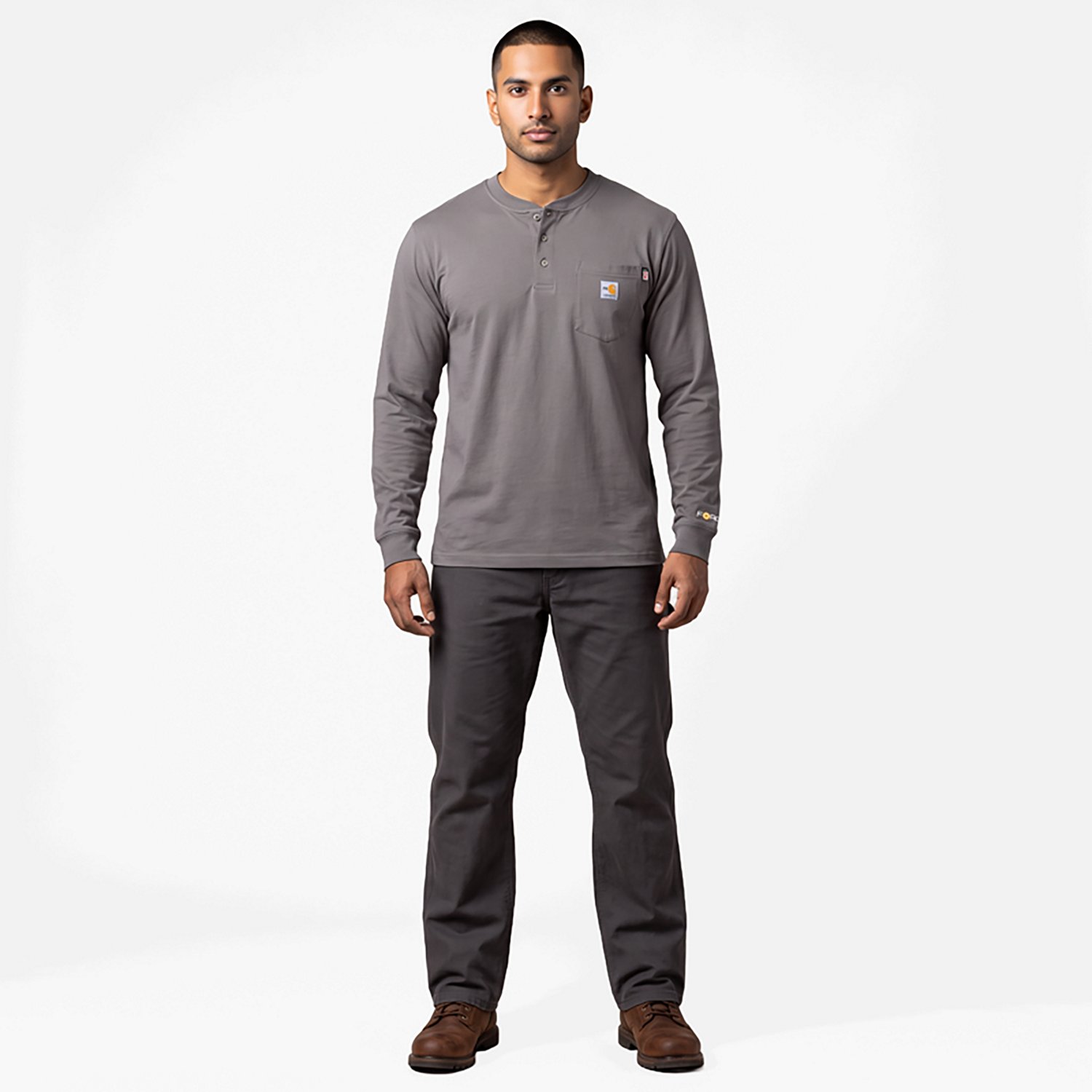 Carhartt Men's Flame Resistant Force Cotton Long Sleeve Henley