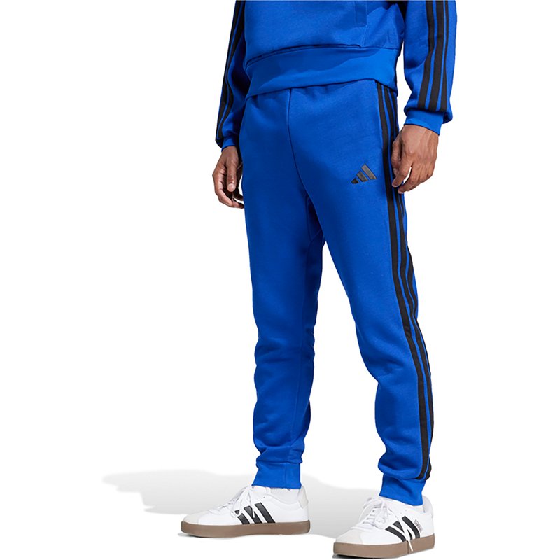 adidas Men's Essentials Regular-Fit 3-Stripes Fleece Joggers - Royal Blue/Black