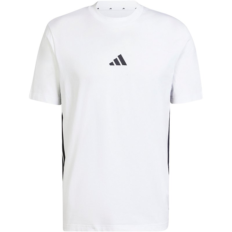 adidas Men's Essential Three-Stripes Single Jersey T-Shirt - White/Black