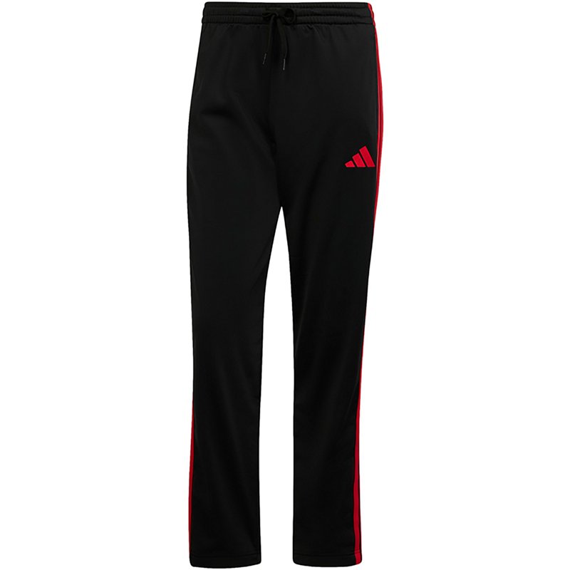 adidas Men's Dayready Open Hem Track Pants in Black/Pure Ruby Size: XS
