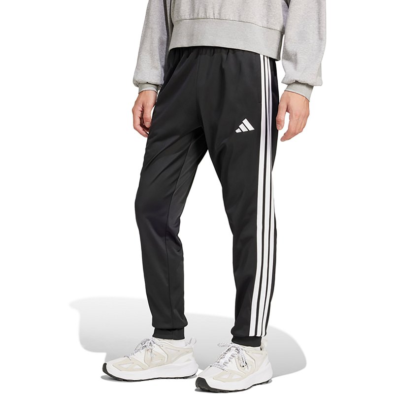 adidas Tricot Mens Cuffed Mid Rise Regular Fit Active Jogger Pant, Medium, Black