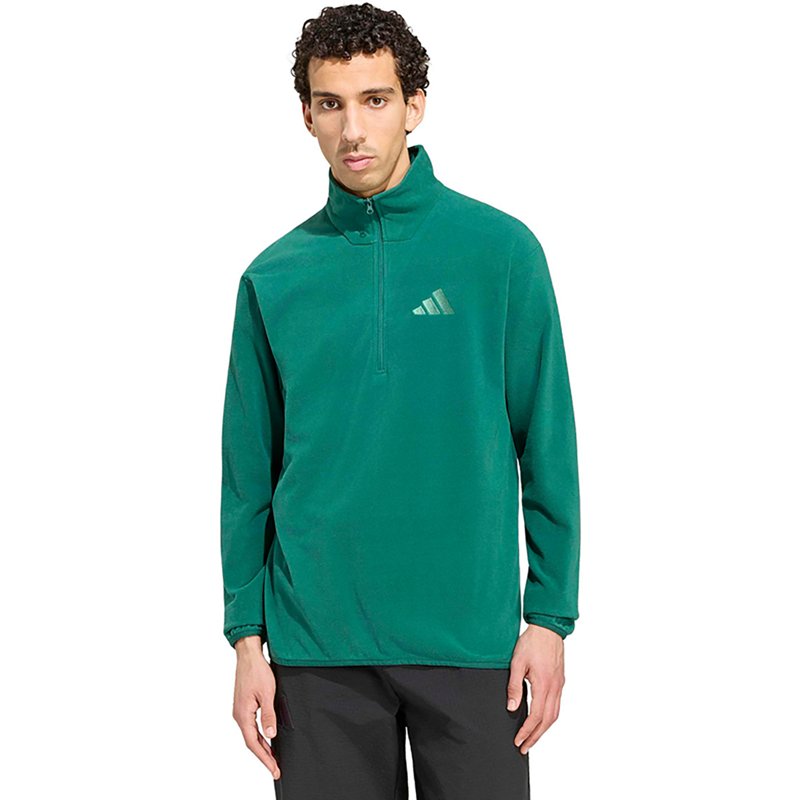 adidas Terrex Essentials Sweatshirt Mens Mock Neck Long Sleeve Active Quarter-Zip Pullover, Xx-large, Green