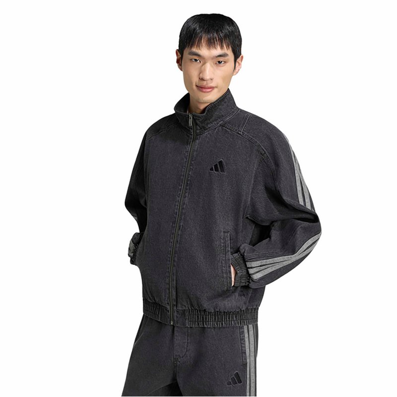 adidas Men's Stadium Loose Fit Denim Track Jacket