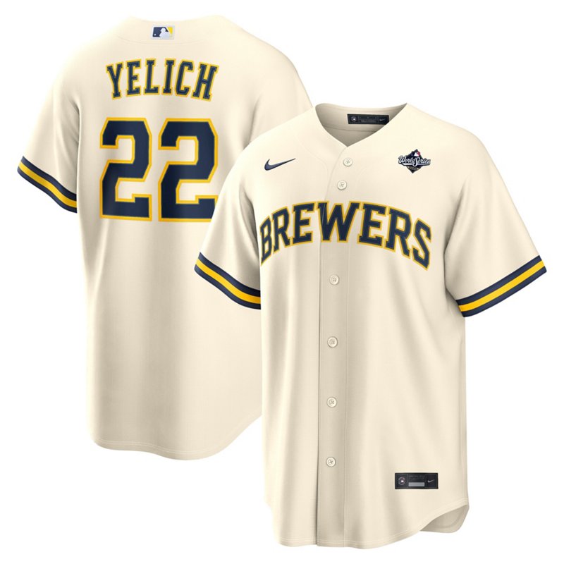 Christian Yelich Milwaukee Brewers 2026 World Series Participant Nike Men's MLB Replica Jersey in Brown | RP260IM46MZ-07U