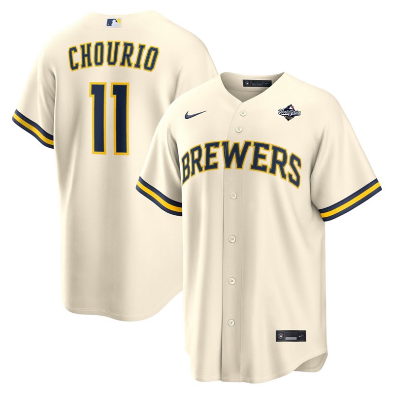 Jackson Chourio Milwaukee Brewers 2026 World Series Participant Nike Men's MLB Replica Jersey in Brown | RP260IM46MZ-SPR