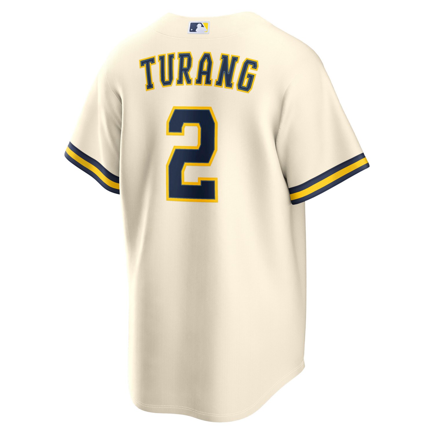 Nike Men's Milwaukee Brewers Brice Turang World Series Patch Replica Jersey - view number 3