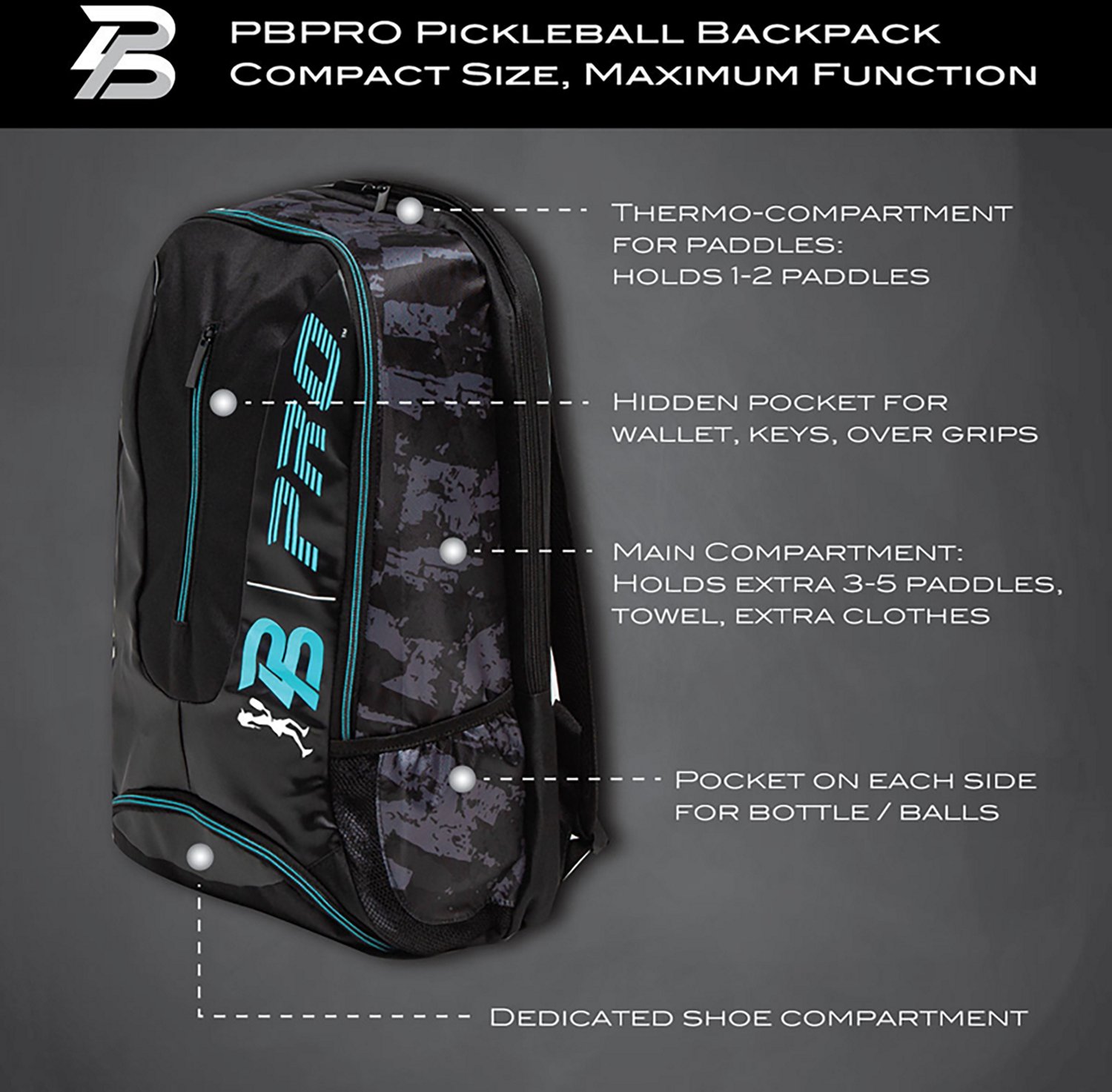 PBPRO Tour Pickleball Backpack - view number 6