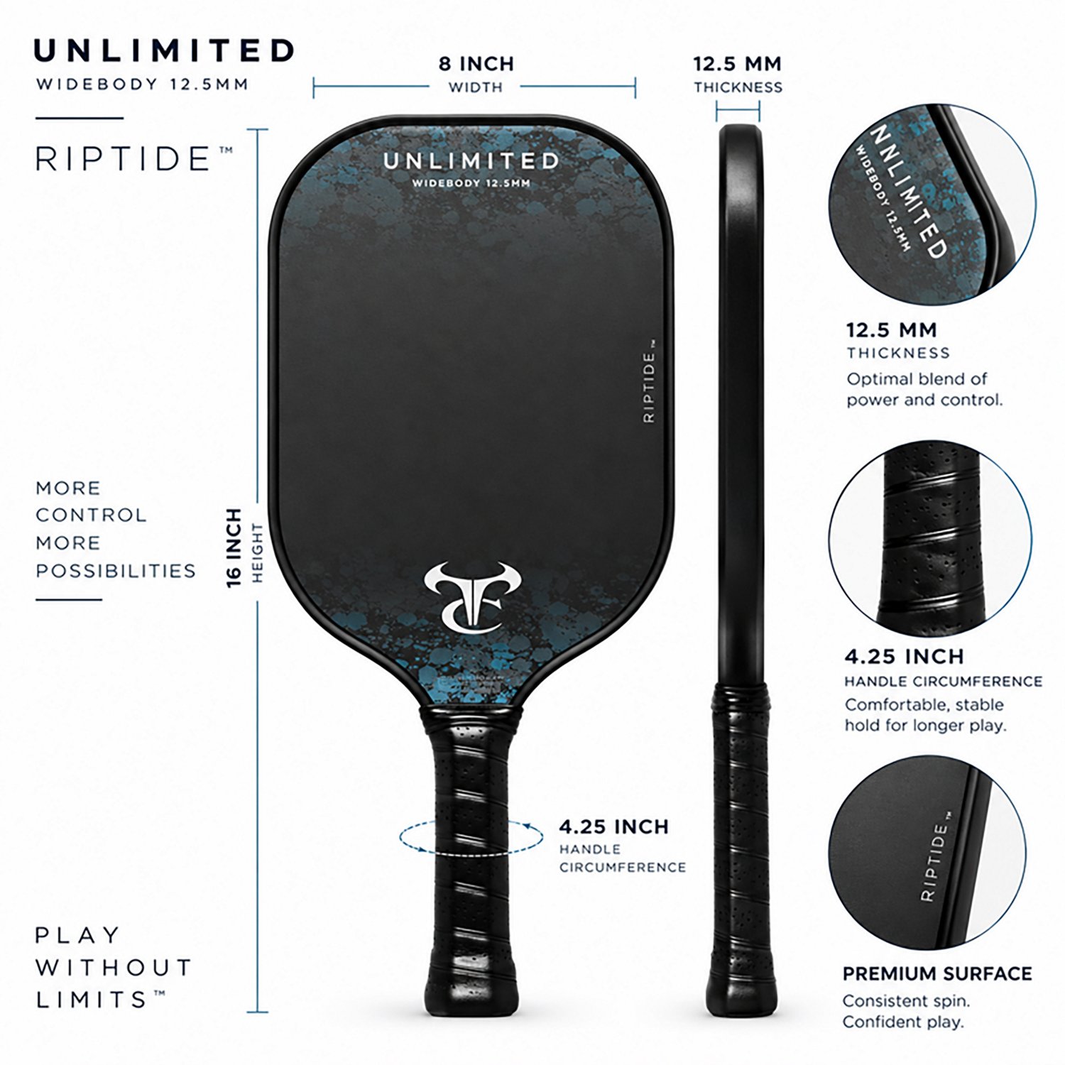 PBPRO Riptide Camo Widebody Pickleball Paddle - view number 3