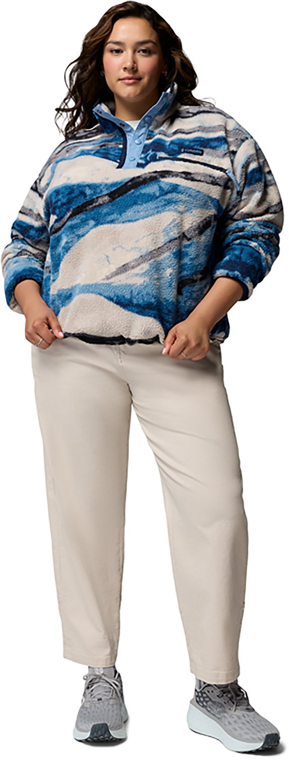 Columbia Sportswear Women's Helvetia II Printed Crop 1/2-Snap Fleece Plus Size Pullover Sweatshirt - view number 4