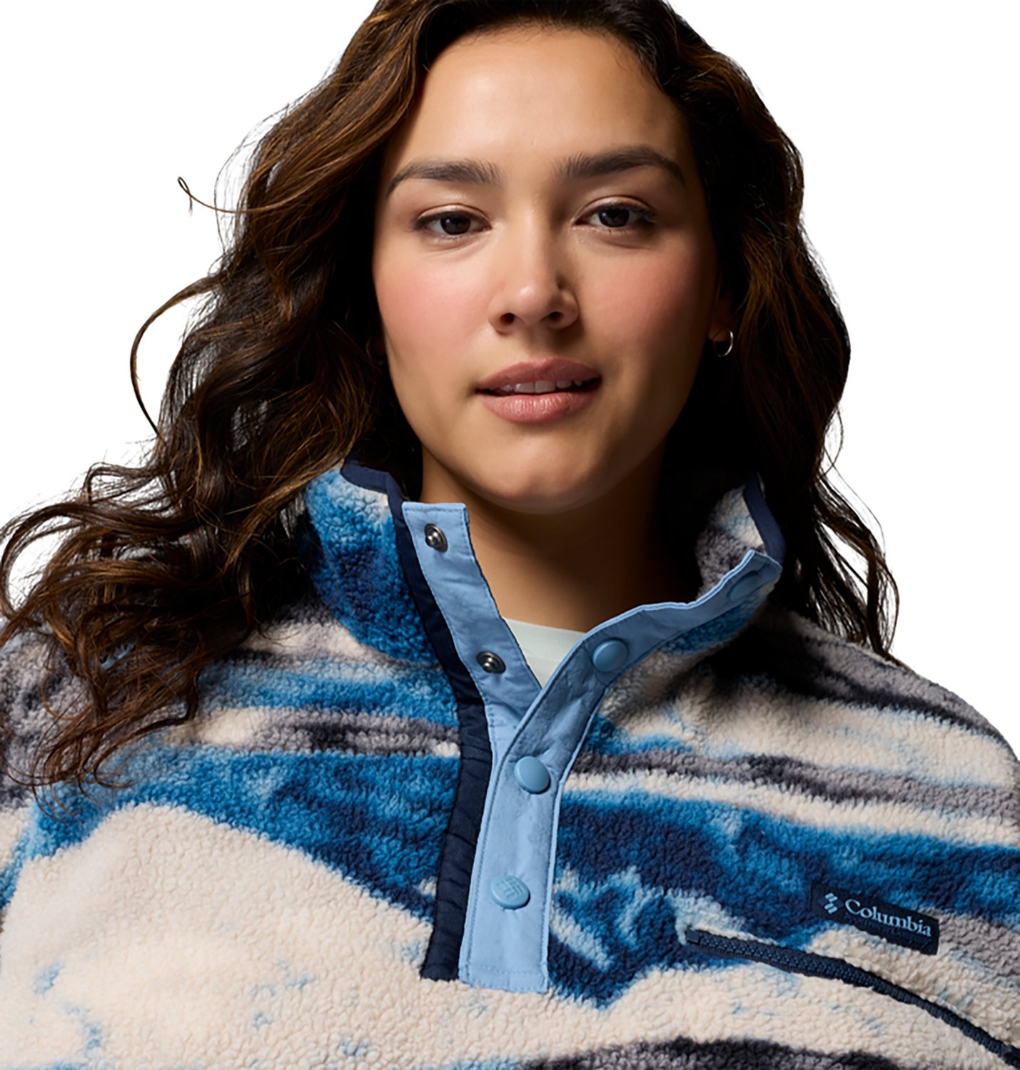 Columbia Sportswear Women's Helvetia II Printed Crop 1/2-Snap Fleece Plus Size Pullover Sweatshirt - view number 5