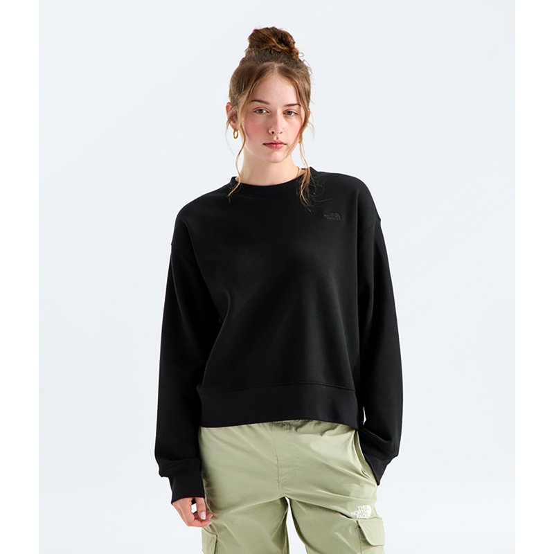 The North Face Women’s TNF™ Essential Simple Dome Boxy Oversize Crew Shirt (Size: Small): Black/Black