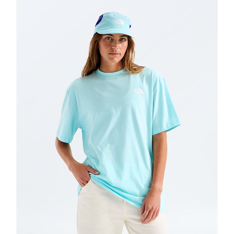 The North Face Women’s Evolution Granitic Rock Print Box NSE Oversize Short-Sleeve T-Shirt (Size: Large): Glacier
