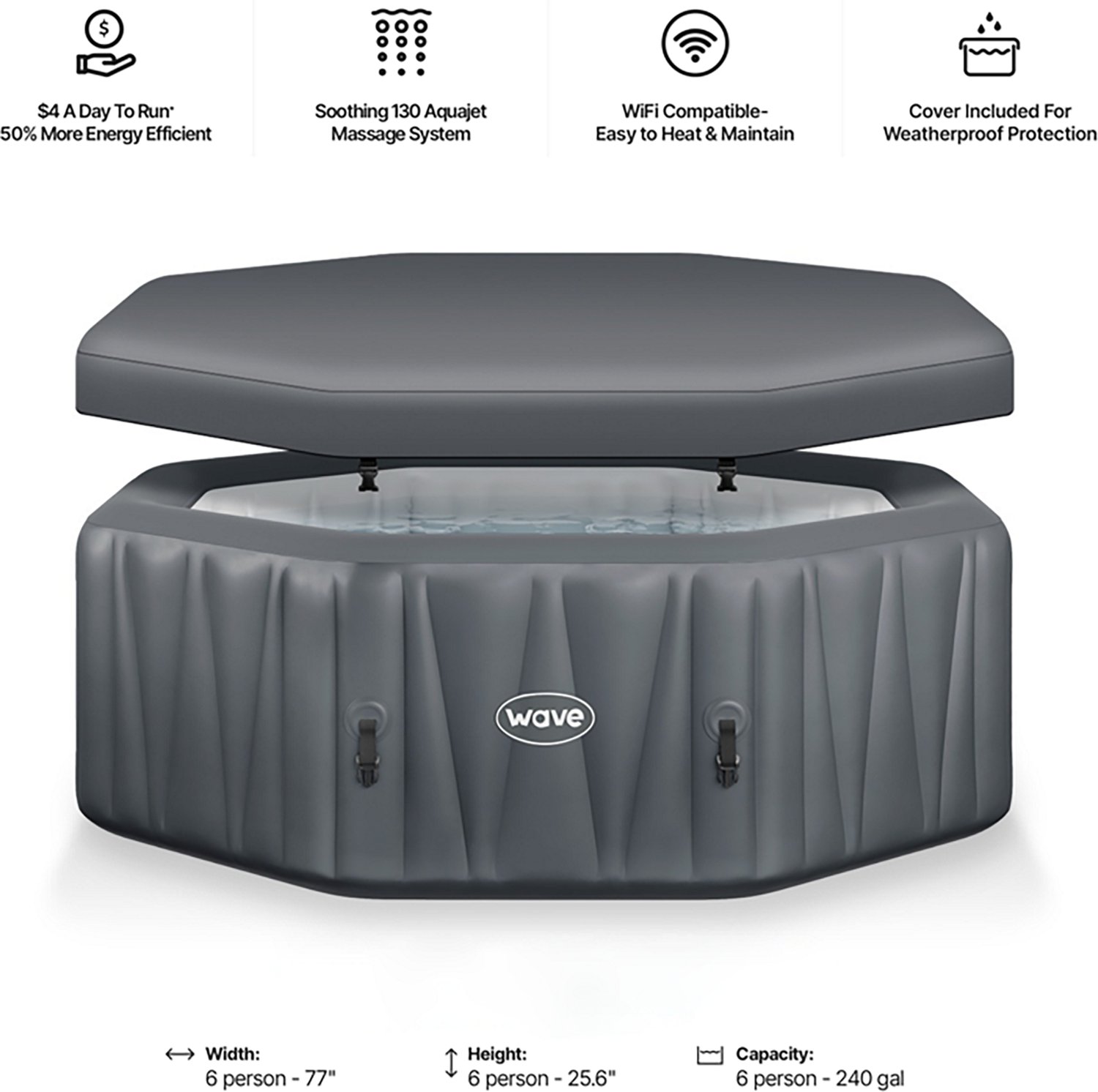 Wave Aegean 6.5 ft Octagonal Inflatable Spa Hot Tub - view number 3