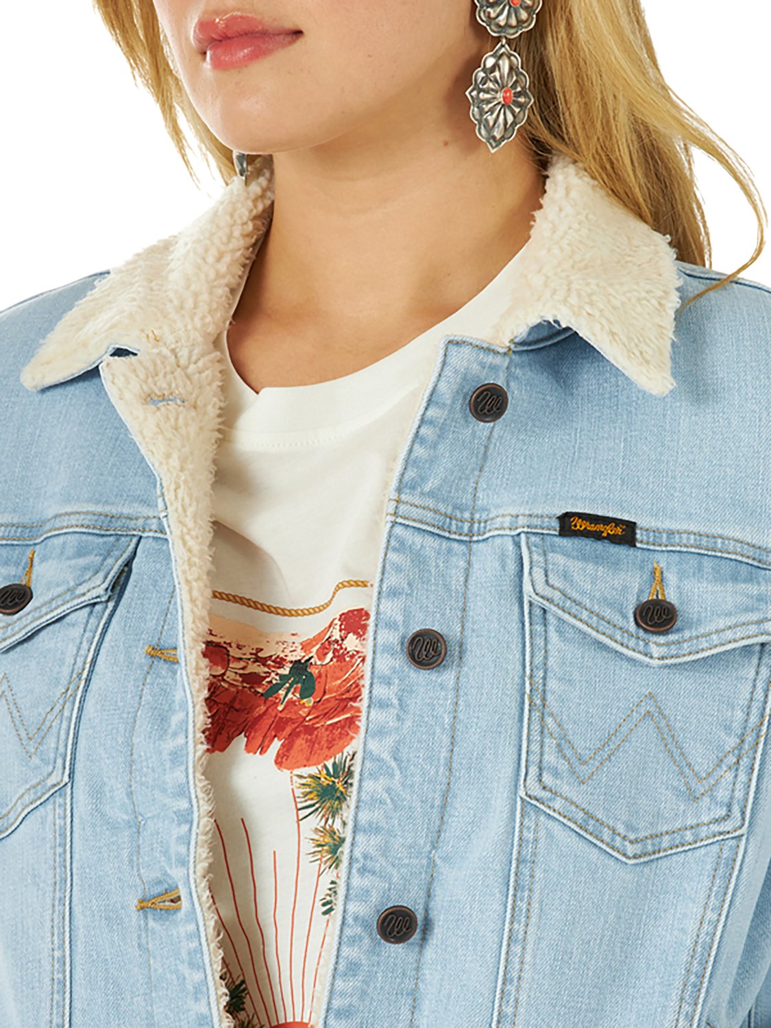 Wrangler Women's Classic Western Sherpa Denim Jacket - view number 5