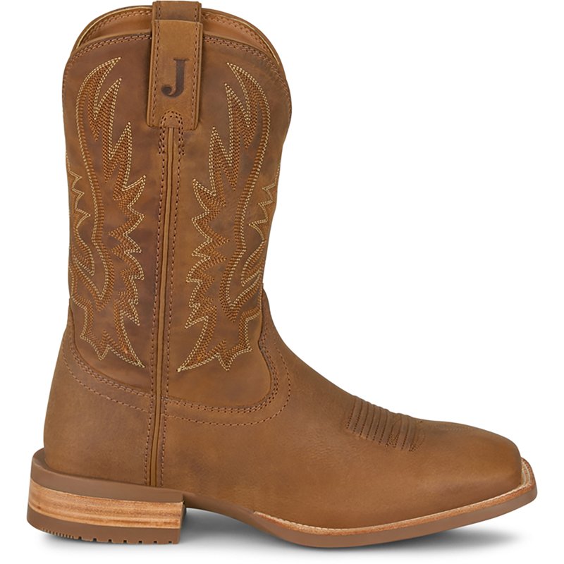 Justin Boots Rustle Embroidered Square Toe Cowboy Boots
