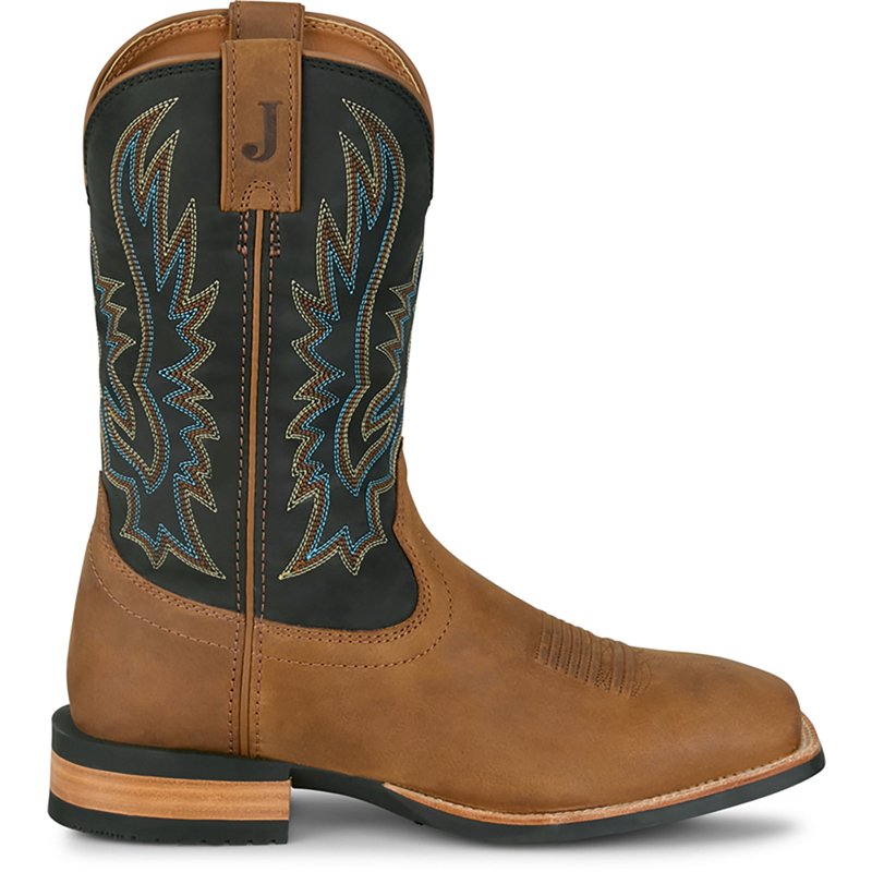 Justin Boots Rustle Square Toe Pull On Cowboy Boots