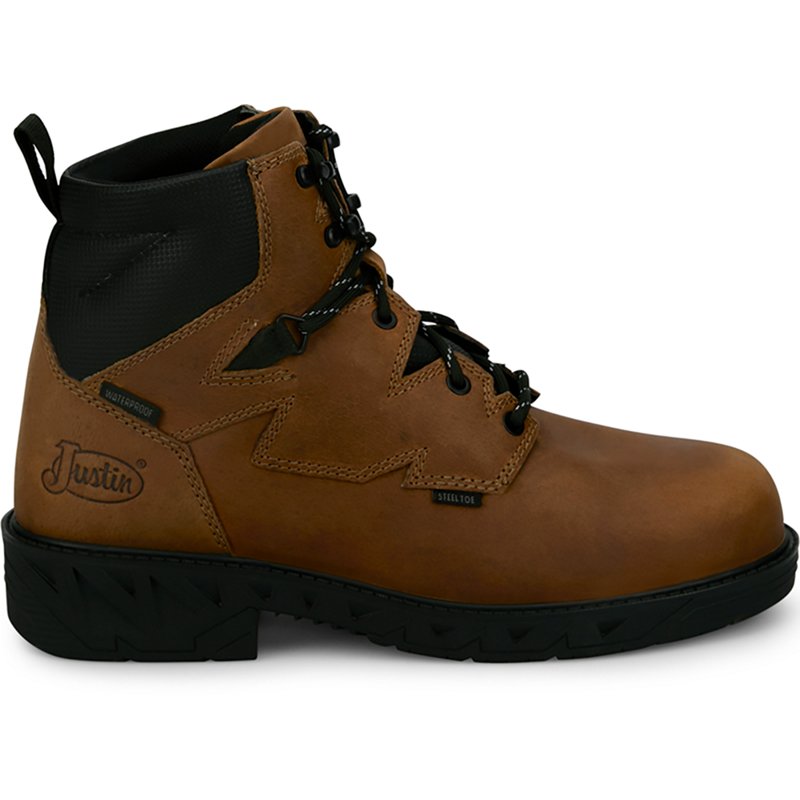 Justin Original Workboots Prodigy Round 6 Inch Waterproof Steel Toe Work Boots