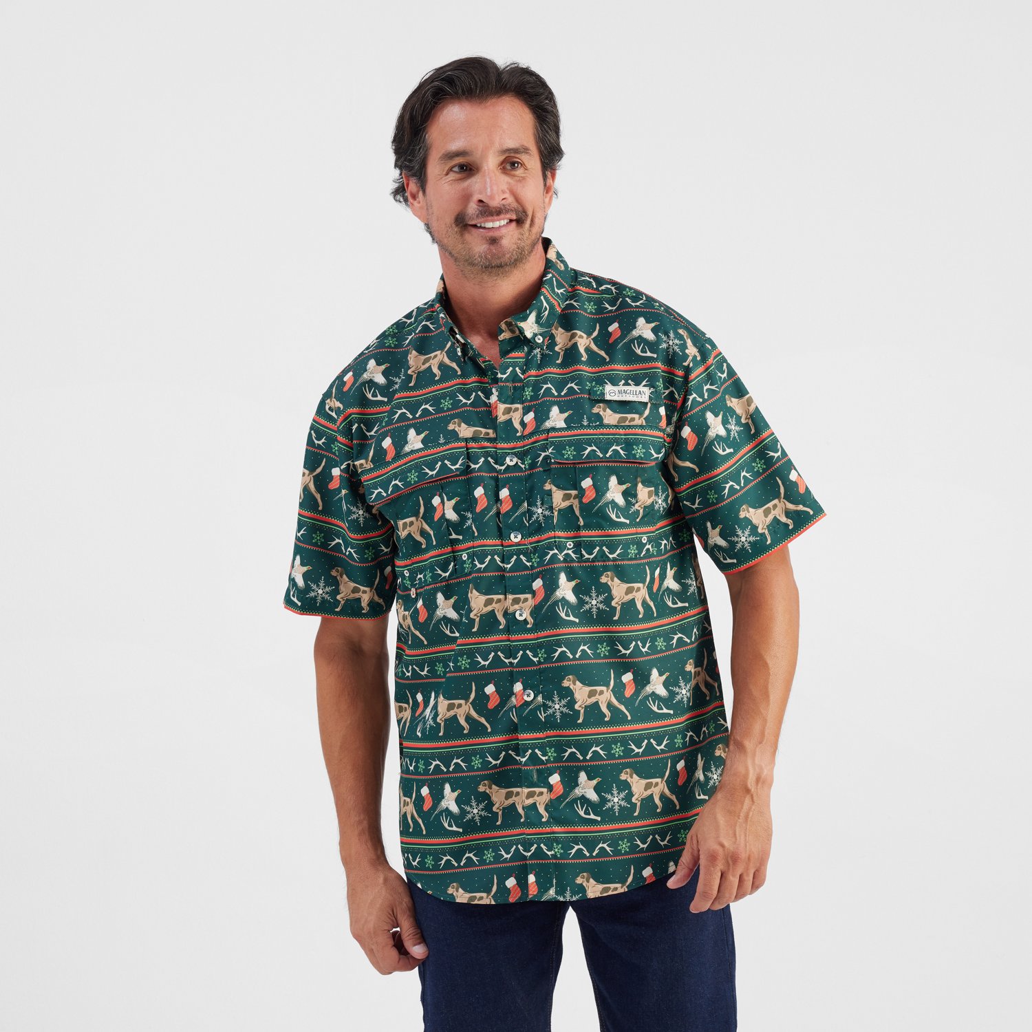 Magellan Outdoors Men's Laguna Madre Holiday Fair Isle Short Sleeve Fishing Shirt - view number 3