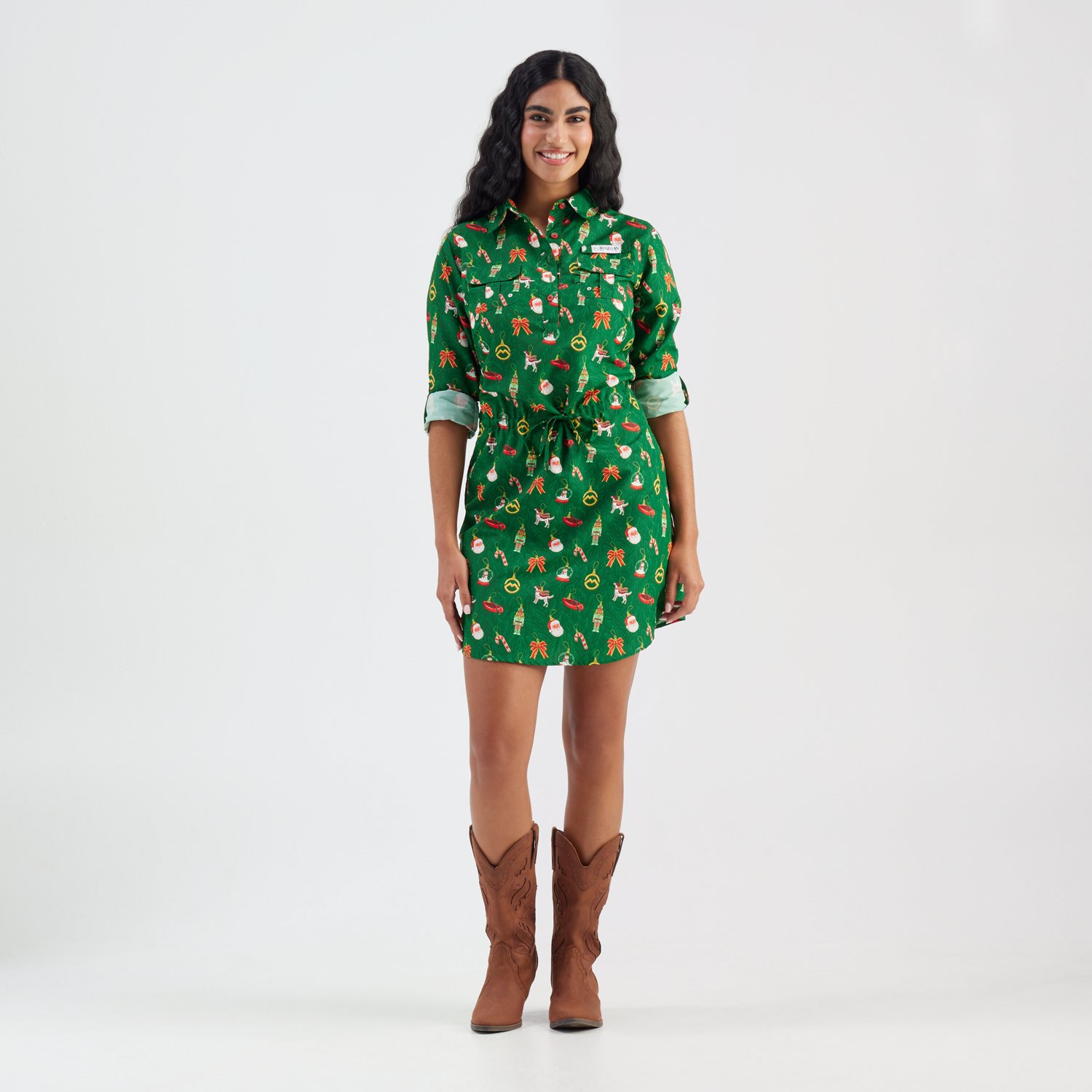 Magellan Outdoors Women's Laguna Madre Holiday Ornament Long Sleeve Dress - view number 2