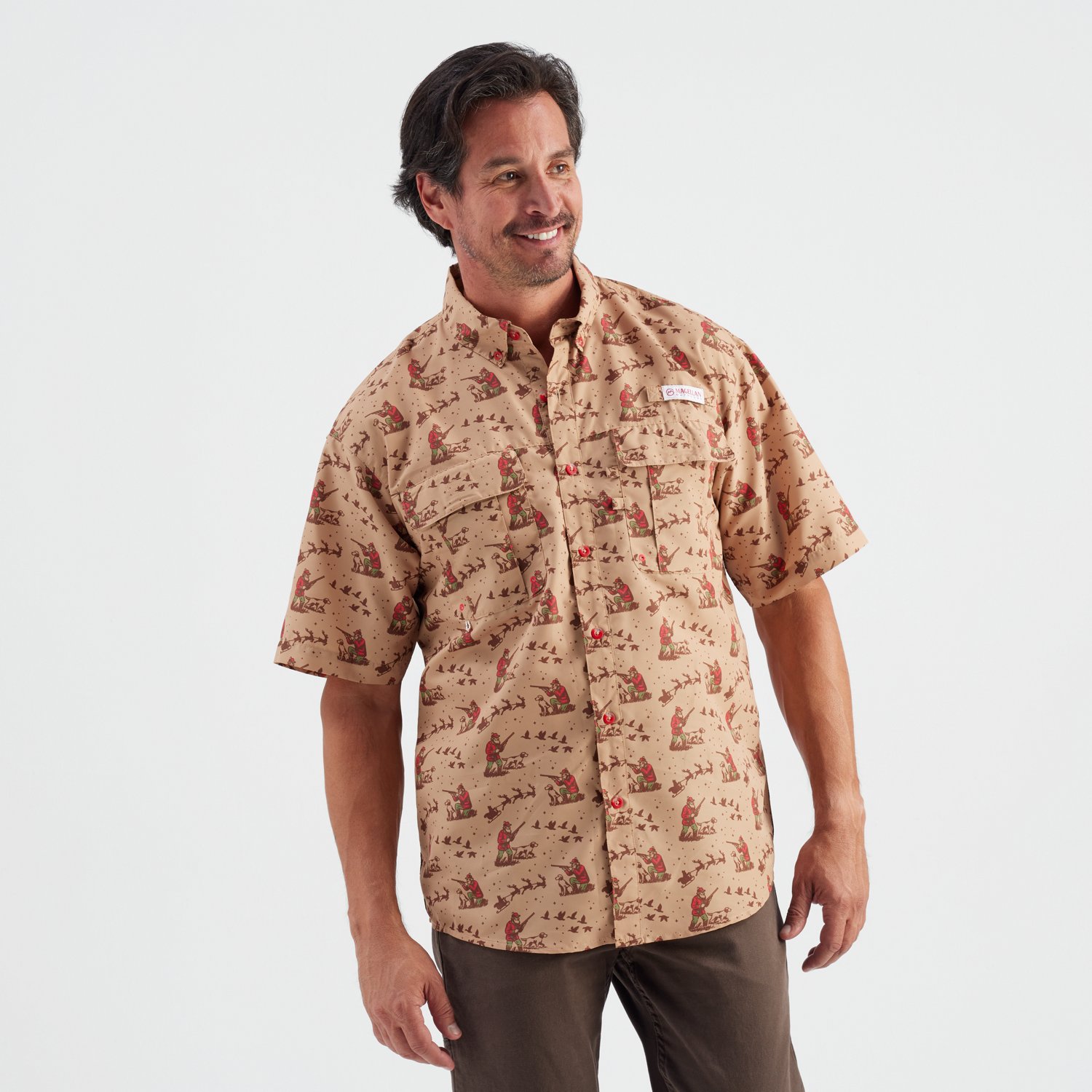 Magellan Outdoors Men's Laguna Madre Holiday Vintage Hunt Fishing Shirt
