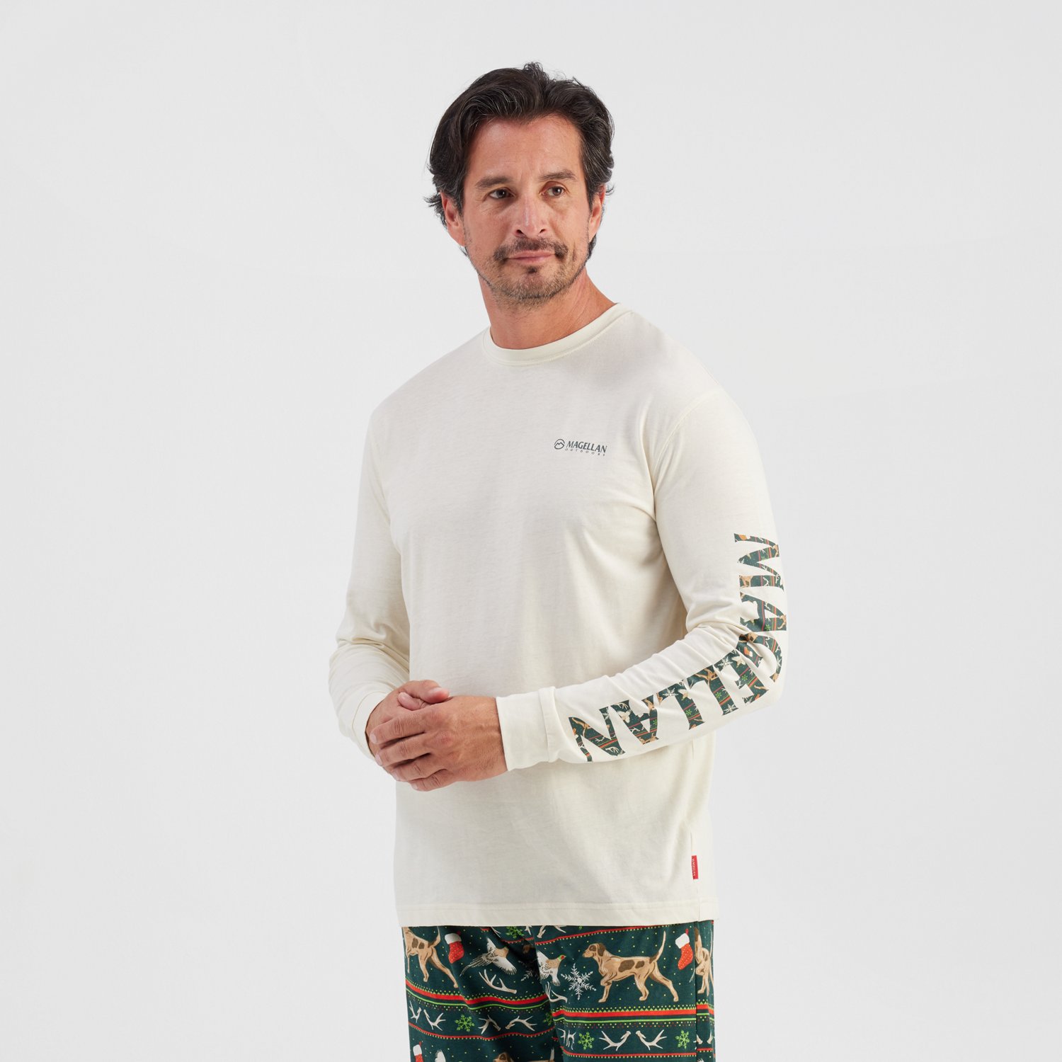 Magellan Outdoors Men's Grotto Falls Holiday Fair Isle Long Sleeve T-shirt