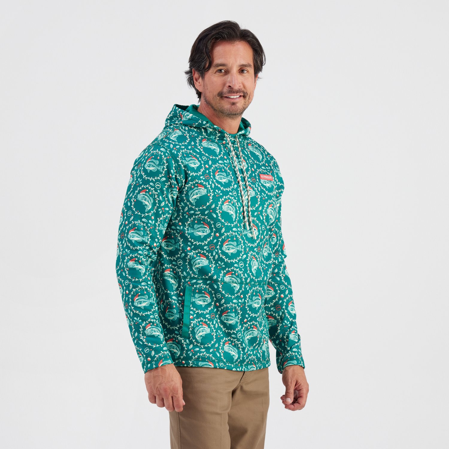 Magellan Outdoors Men's Holiday Merry Fishmas Fleece Hoodie