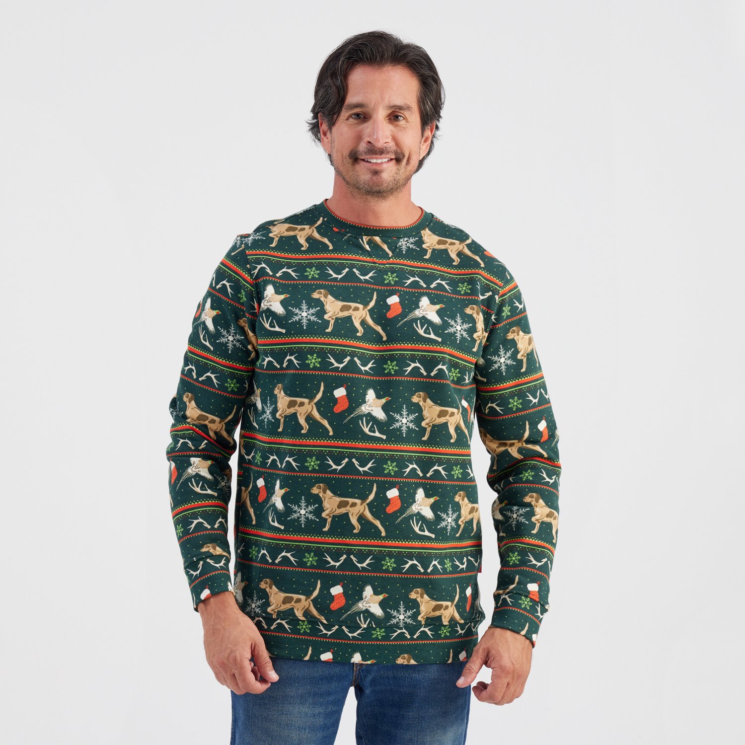 Magellan Outdoors Men's Holiday Fair Isle Fleece Crew