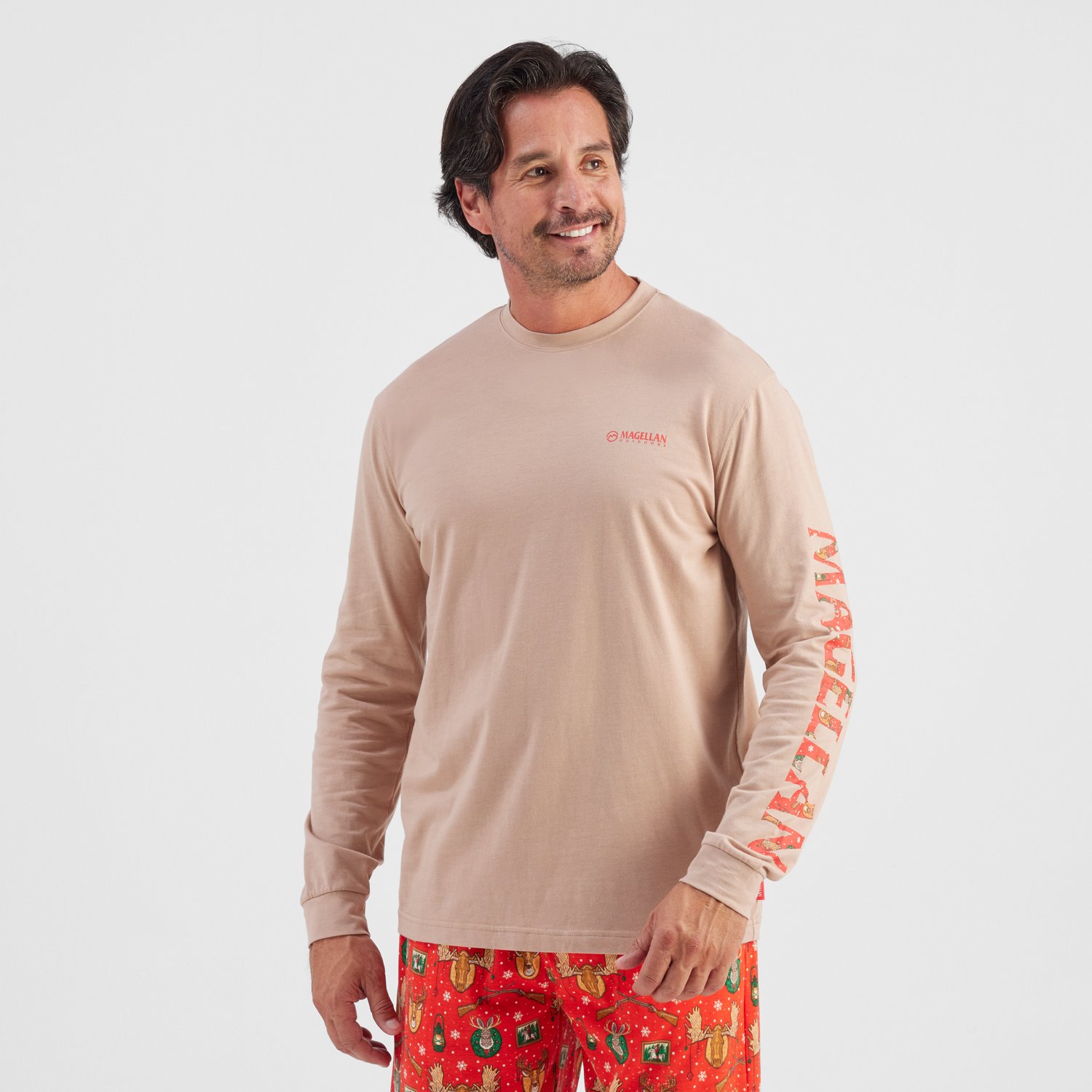 Magellan Outdoors Men's Grotto Falls Holiday Hunting Wall Long Sleeve T-shirt