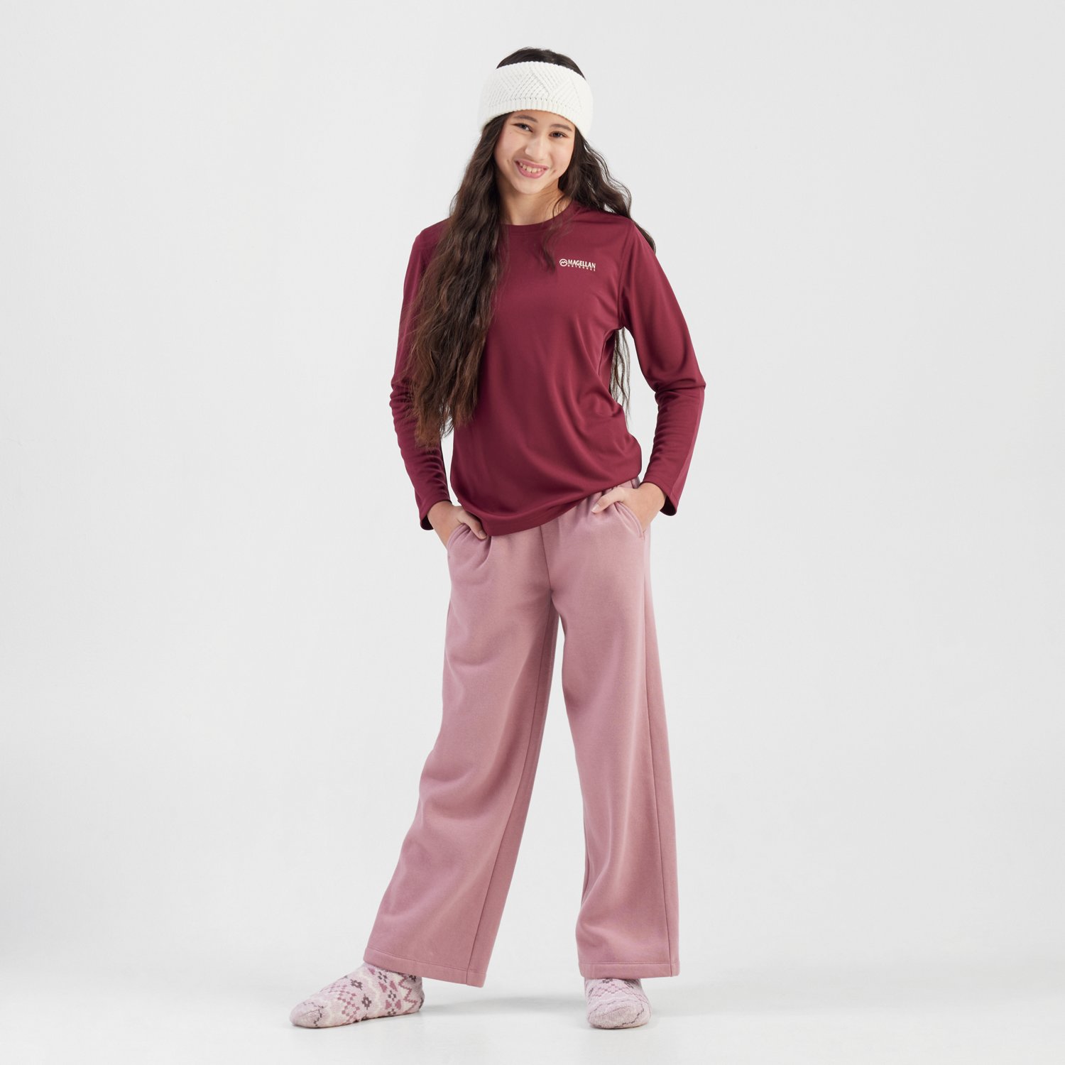 Magellan Outdoors Girls' Holiday Fair Isle Graphic Crew Long Sleeve T-shirt - view number 2