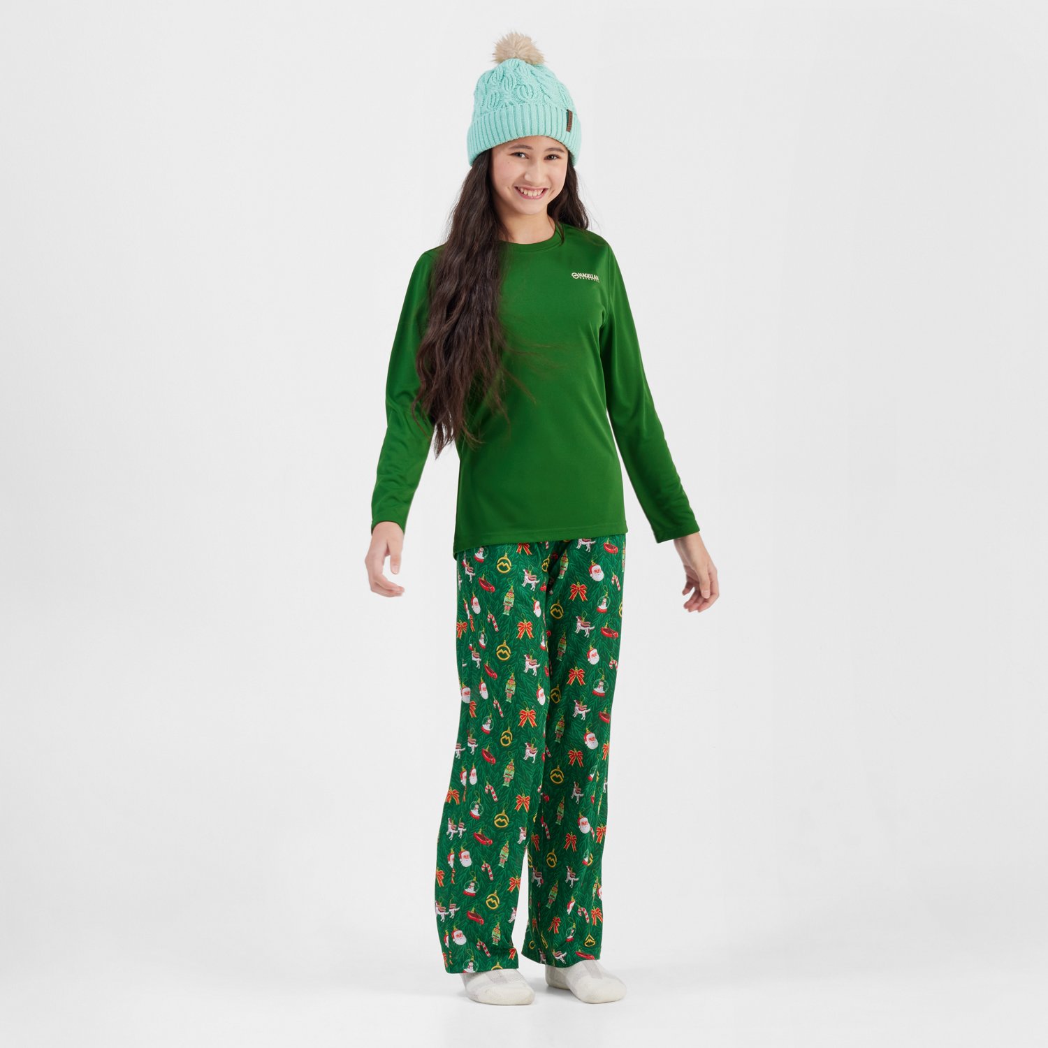 Magellan Outdoors Girls' Holiday Ornament Graphic Crew Long Sleeve T-shirt - view number 3