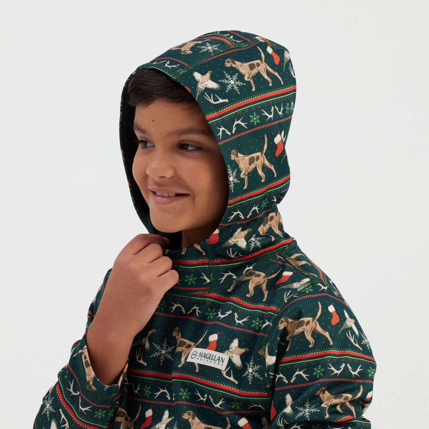 Magellan Outdoors Boys' Holiday Fair Isle Fleece Hoodie - view number 3