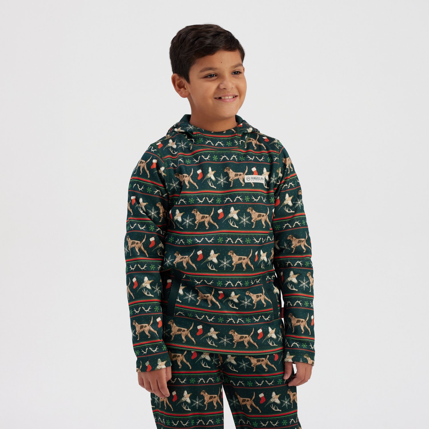 Magellan Outdoors Boys' Holiday Fair Isle Fleece Hoodie
