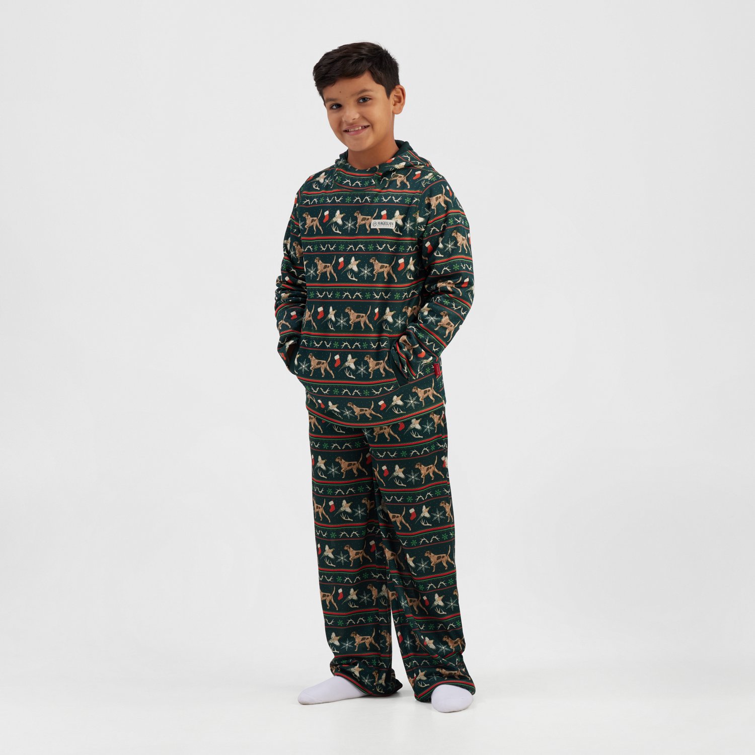Magellan Outdoors Boys' Holiday Fair Isle Fleece Hoodie - view number 2
